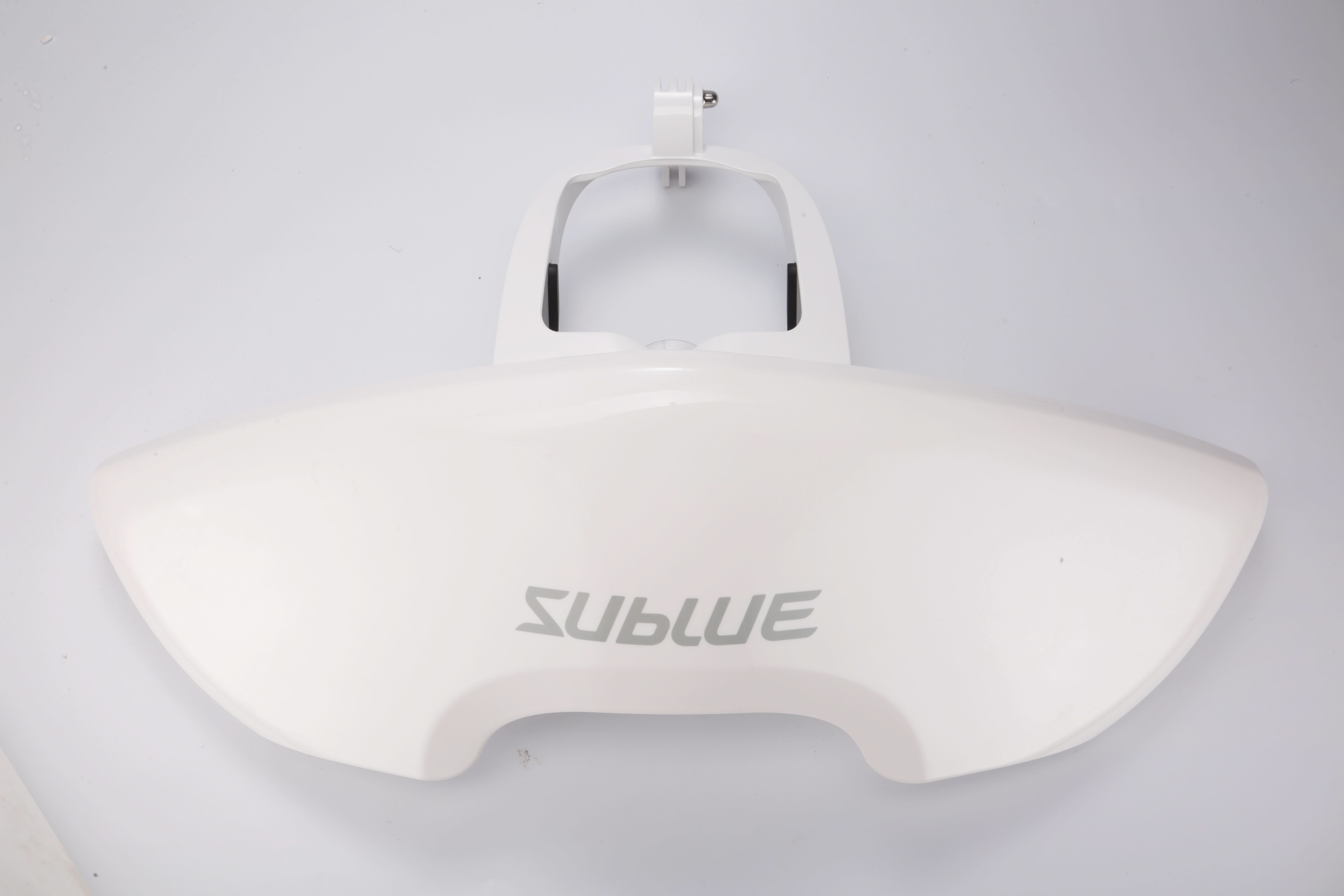 White buoyancy tank for Sublue Mix underwater scooter with logo