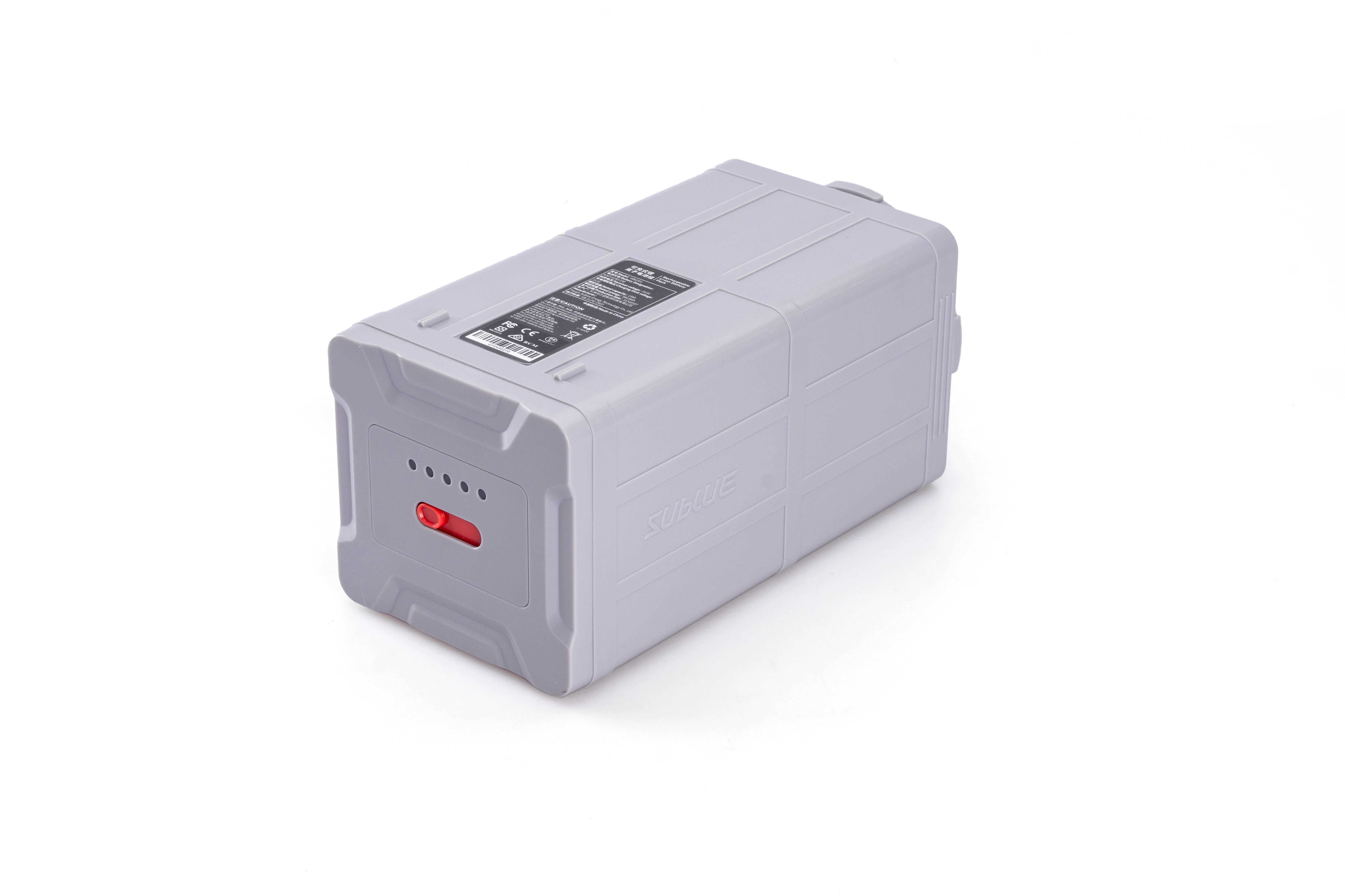 Rear view of Sublue Vapor 13000mAh lithium-ion battery with power display.