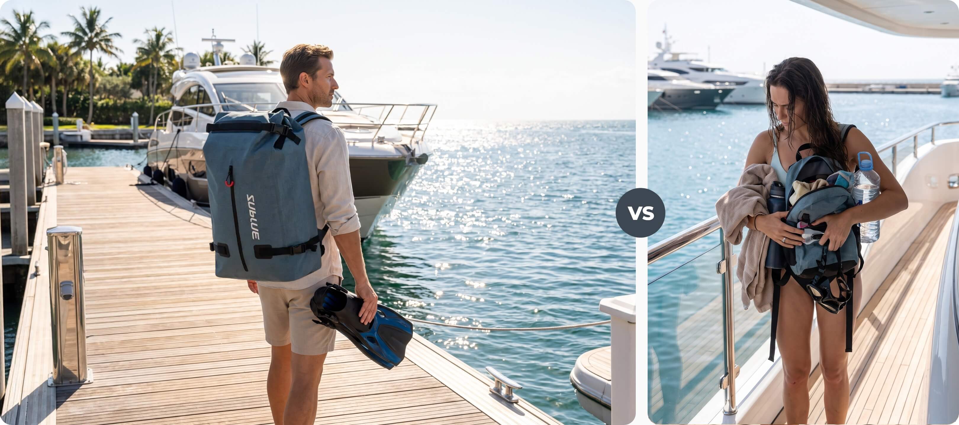 BLUB CABIN さぐりづり　S-300 SUBLUE Waterproof 52L Backpack | IPX6 Dry Bag for Vapor & Tini