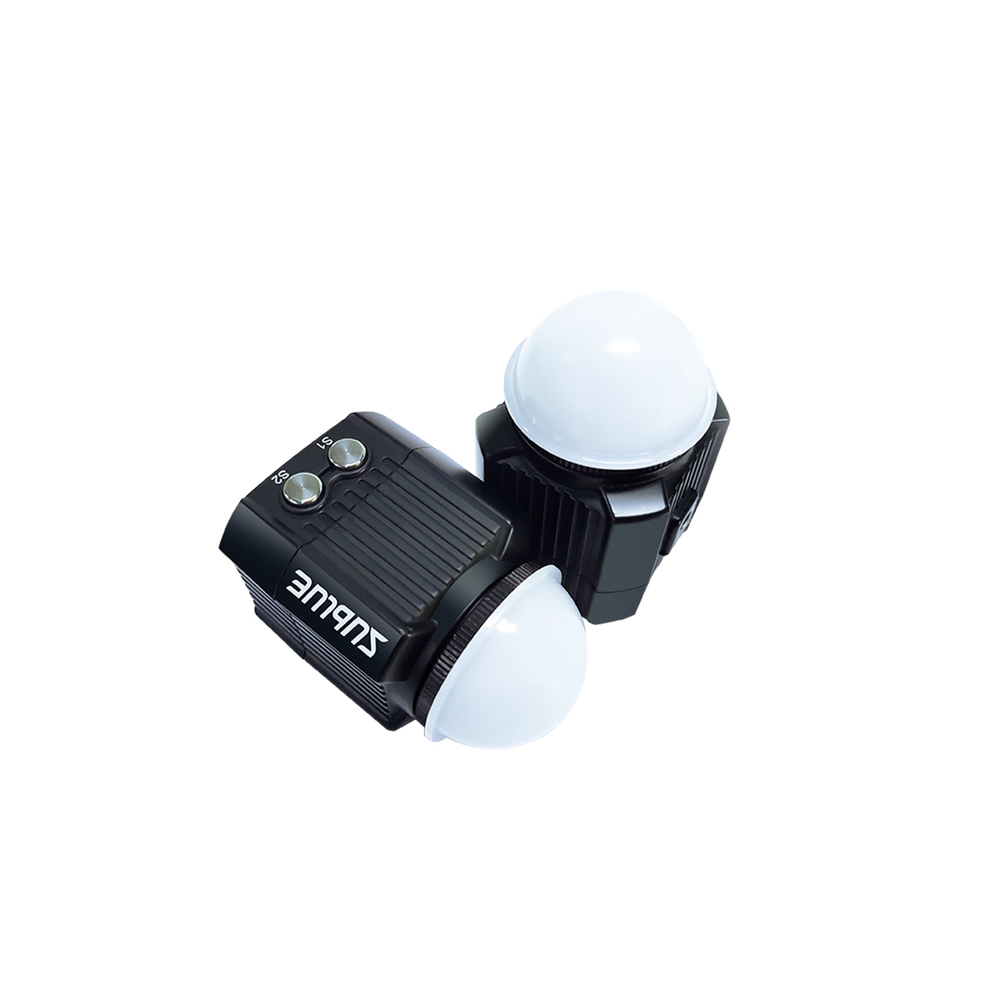 Sublue LED Light with dual round tops and buttons for adjustable brightness underwater.