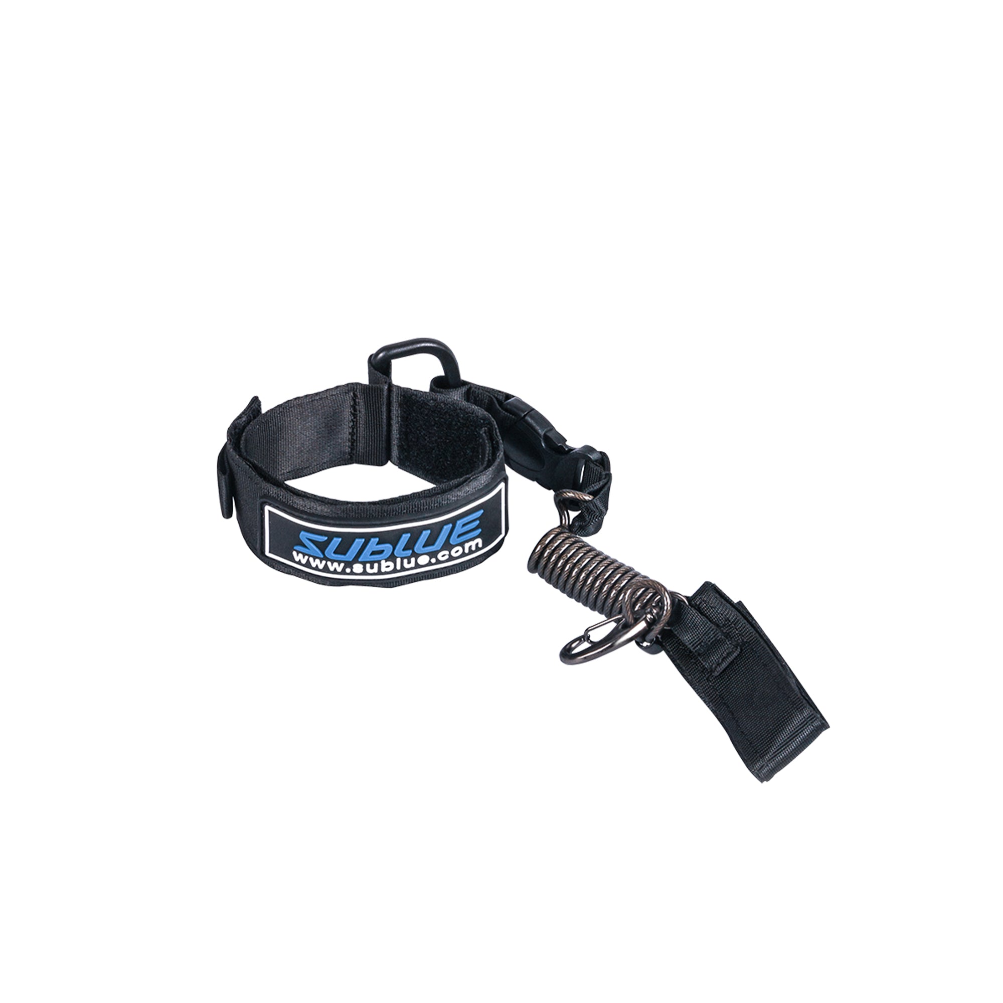 Sublue anti-lost lanyard for underwater scooters with coil spring and clip.