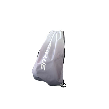 Gray and white gradient Sublue Sport Drawstring Backpack with logo