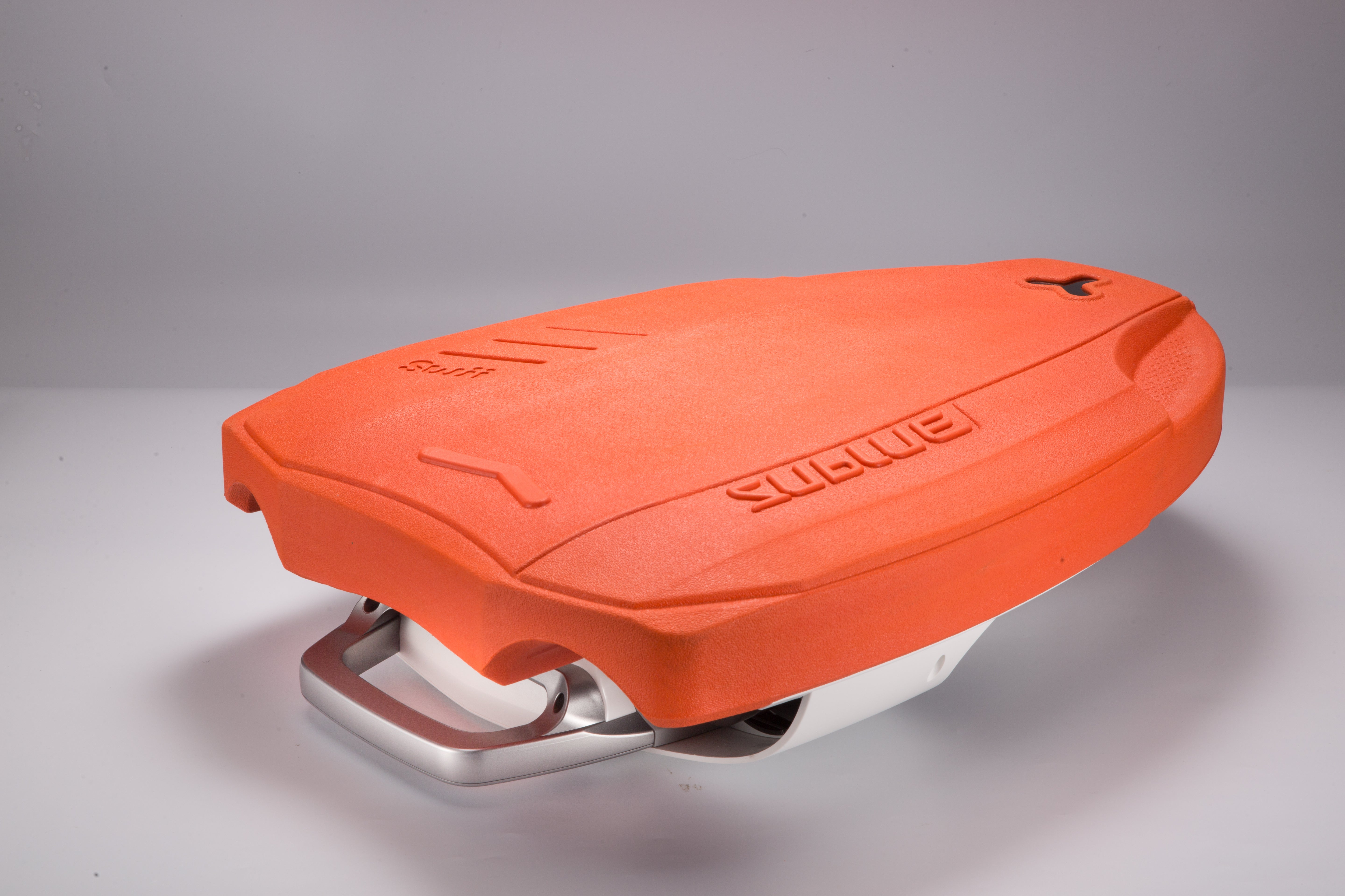 Sublue Swii Electronic Kickboard in orange showing sleek shape and design.