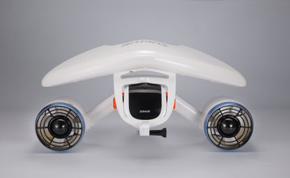Front view of SUBLUE Mix underwater scooter with dual motors and sleek design.