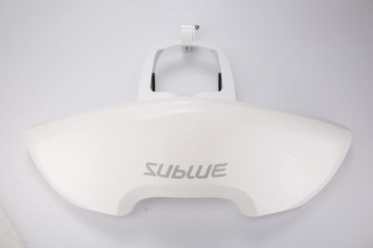 White buoyancy tank for Sublue Mix underwater scooter with logo