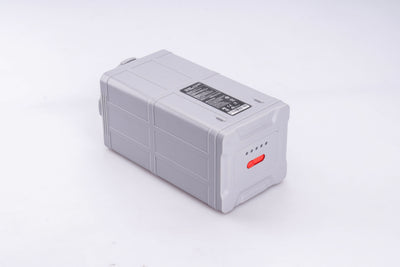 Rear view of gray lithium-ion battery for Sublue Vapor scooter with power display.