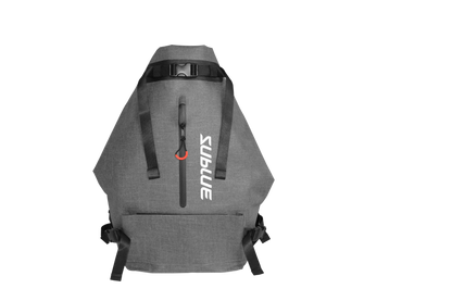 Front view of Sublue waterproof backpack showcasing durable design and accessibility.