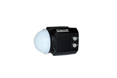 Sublue Waterproof LED Light with round top and dual adjustment buttons.