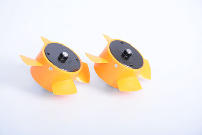Orange propeller assemblies for Sublue Mix underwater scooter, designed for optimal performance.