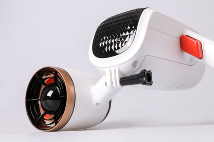 Close-up of SUBLUE MixPro underwater scooter with dual thrusters and innovative design.