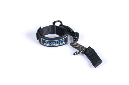 Sublue anti-lost lanyard with coil spring and clip for underwater device safety.