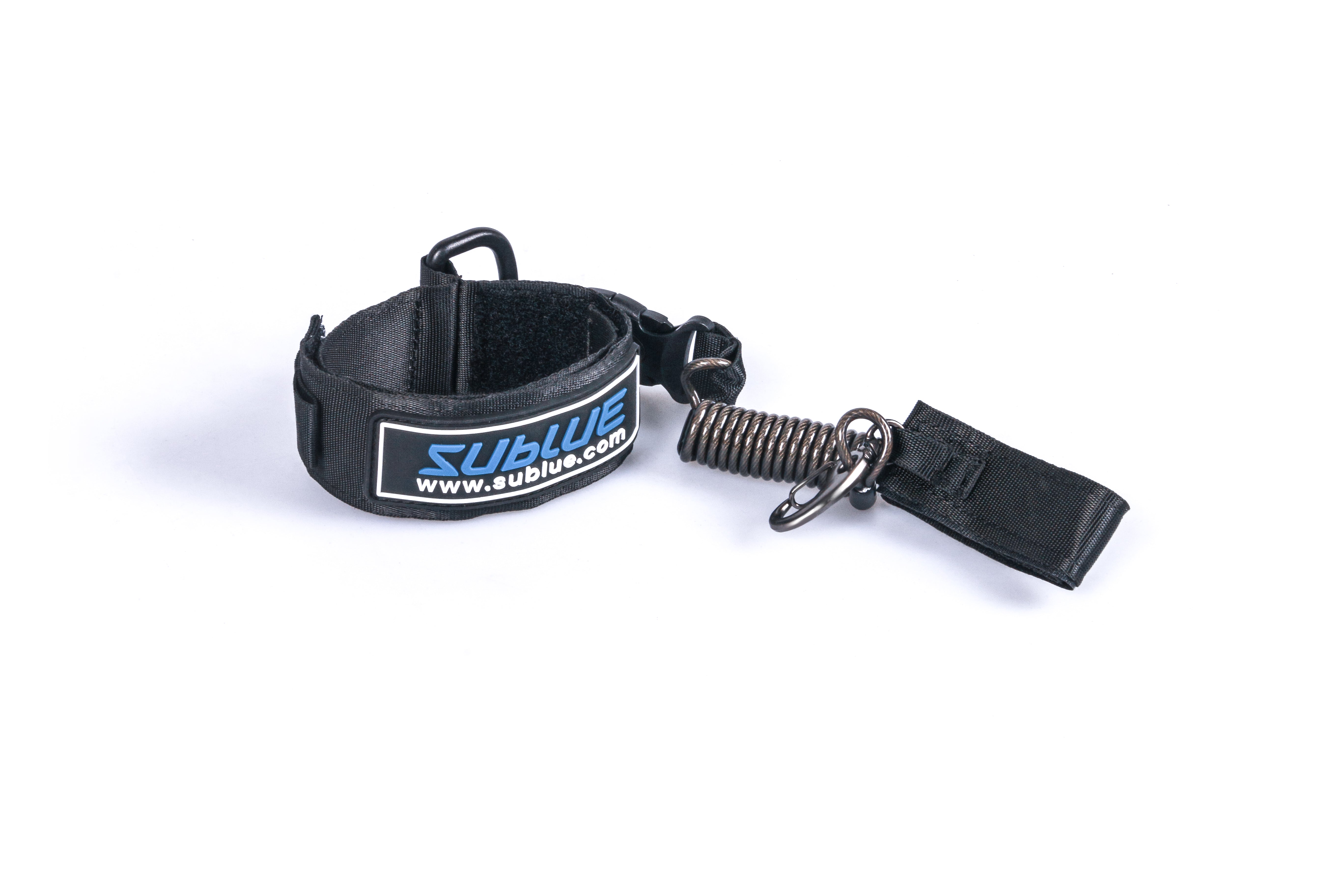 Sublue anti-lost lanyard with coil spring and clip for underwater scooter safety.