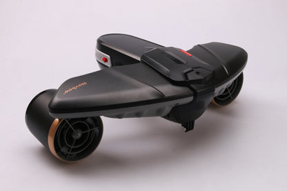 Sublue Navbow+ underwater scooter with dual propellers and sleek design