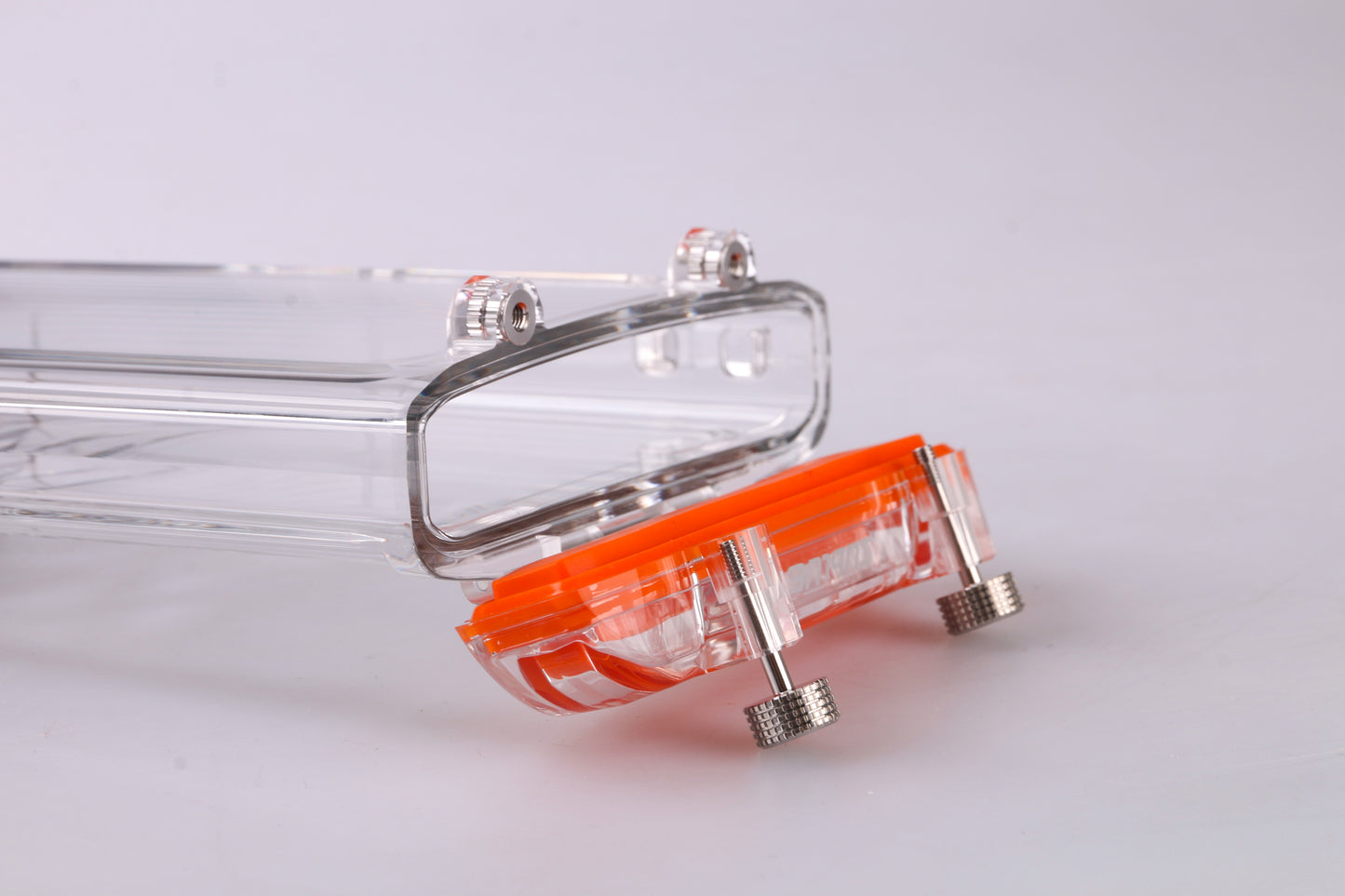 Sublue H1 waterproof phone case with orange locking mechanism for underwater use.