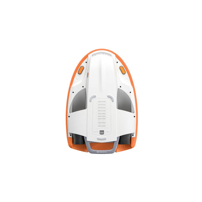 Top view of SUBLUE Swii Electronic Kickboard in white and orange.