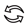 a black circle with two arrows
