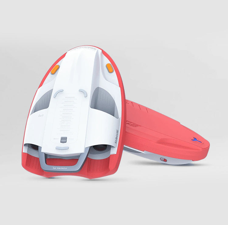 a red and white object with a white cover